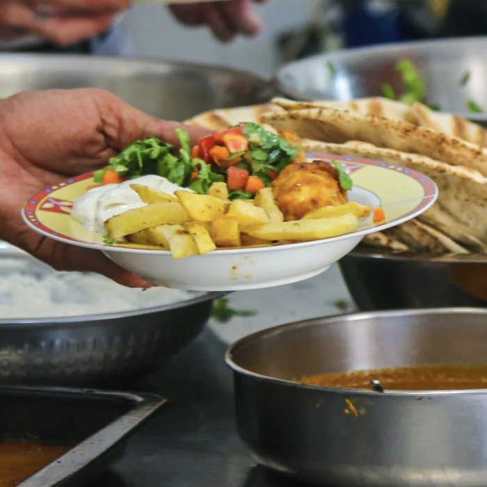 A freshly cooked meal from the SKILLS Kitchen